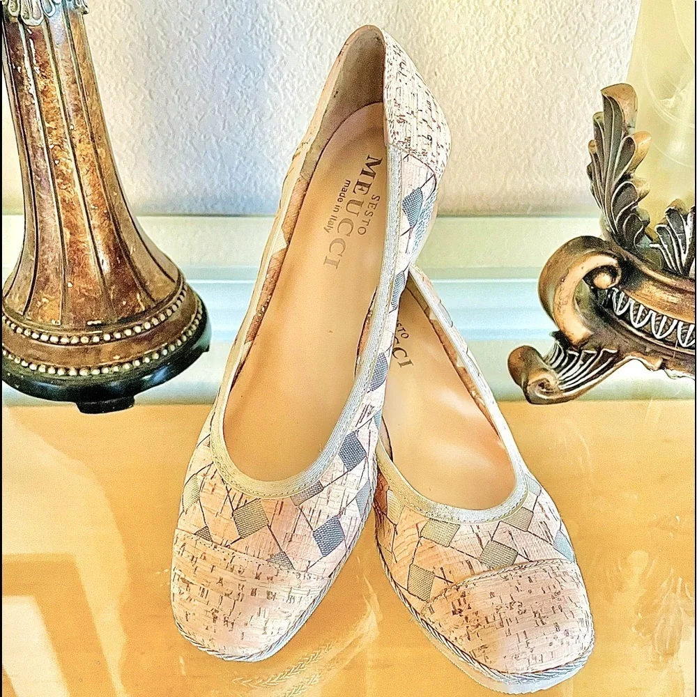 Sesto Meucci Mabyn Cork Espadrilles Wedge Shoes